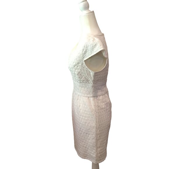 White Miami Textured Cap Sleeve Mini Dress V-Neck Size S - Picture 3 of 8